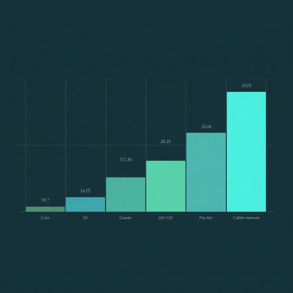 Balkendiagramm: Biogasertrag verschiedener Substrate in m3 pro Tonne Frischmasse