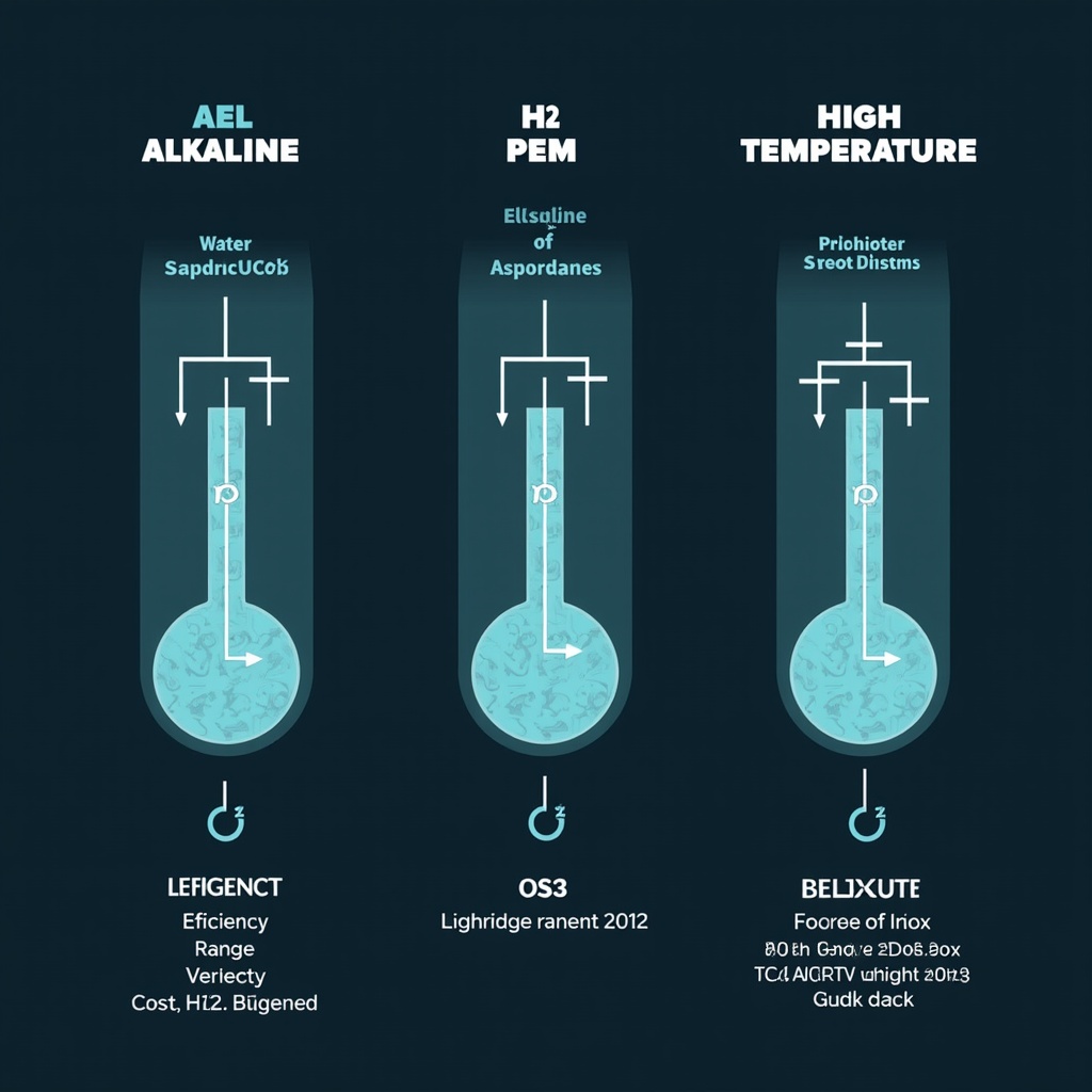 Vergleich der drei Elektrolyseverfahren: Alkalisch, PEM und Hochtemperatur